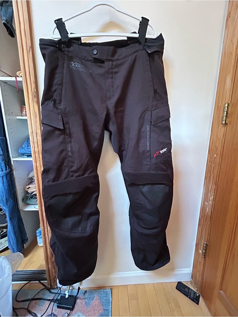Alpinestars Men's Black Cargo Riding Pants with Red Logo